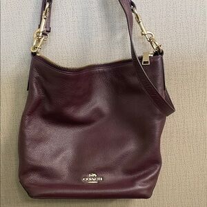 Coach Dark Burgundy Leather Shoulder Bag